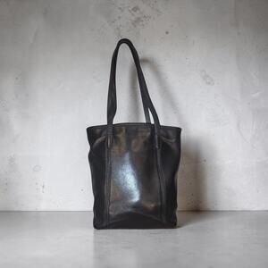 Vintage Coach Legacy 9077 Black Leather Tote Shoulder Bag Made in Mexico